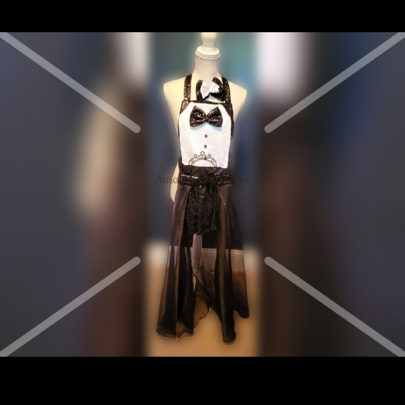 Pageant Outfit Of Choice Tuxedo Romper with detachable Train